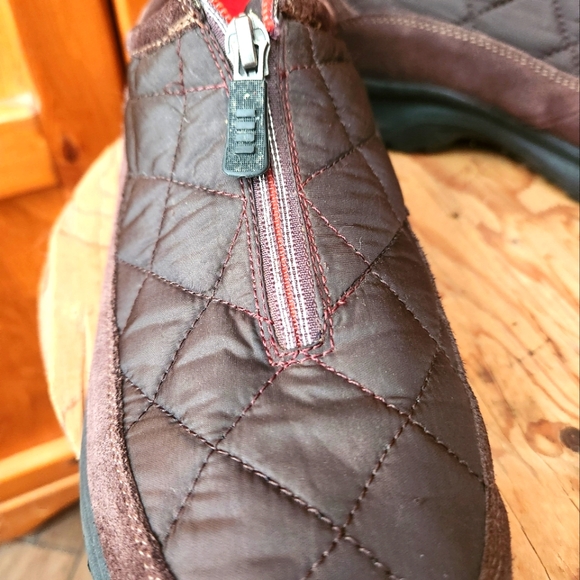 LANDS END WEATHERFIELD BROWN QUILTED HIKING ZIP UP SHOE- WOMENS SZ 9 - Picture 4 of 9